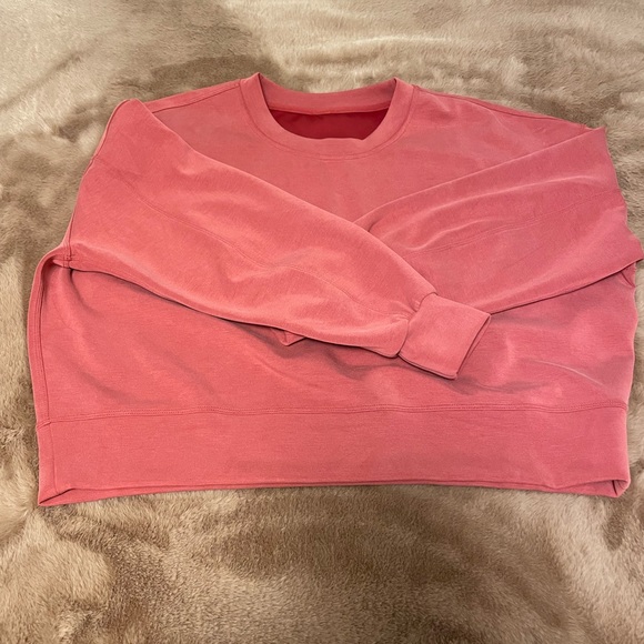 Lululemon softstreme perfectly oversized cropped crew size 10 worn 1x - Picture 2 of 3